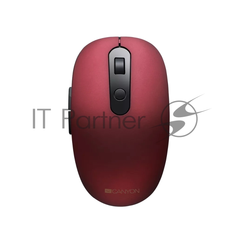 Мышь Canyon 2 in 1 Wireless optical mouse with 6 buttons, DPI 800/1000/1200/1500, 2 mode(BT/ 2.4GHz), Battery AA*1pcs, Red, silent switch for right/left keys, 65.4*112.25*32.3mm, 0.092kg
