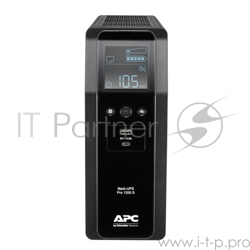 ИБП APC Back-UPS Pro BR 1200VA/720W, Sinewave,8xC13 Outlets(2 Surge & 6 batt.), AVR, LCD, Data/DSL protect, USB