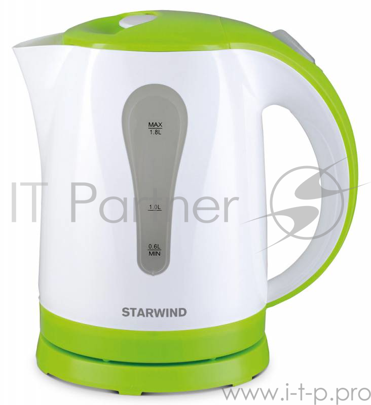 Чайник электрический Starwind SKP2215 1.8л. 2200Вт белый/зеленый