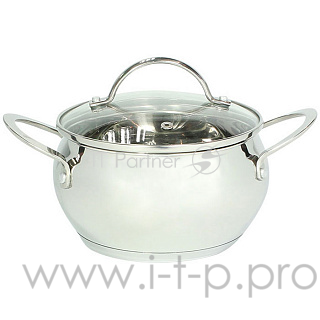 Кастрюля WEBBER BE-117/2 из нерж стали со стеклянной крышкой (d=20 3,7 л) (6)