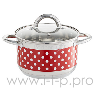 Кастрюля WEBBER BE-176/2 из нерж стали со стеклянной крышкой (d=18 3,0 л) (6)