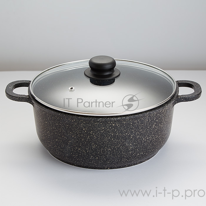 Кастрюля ЗАБАВА РК-5001А/2 с антиприг. покрытием и стеклянной крышкой Серия Мрамор 5 л (4 )