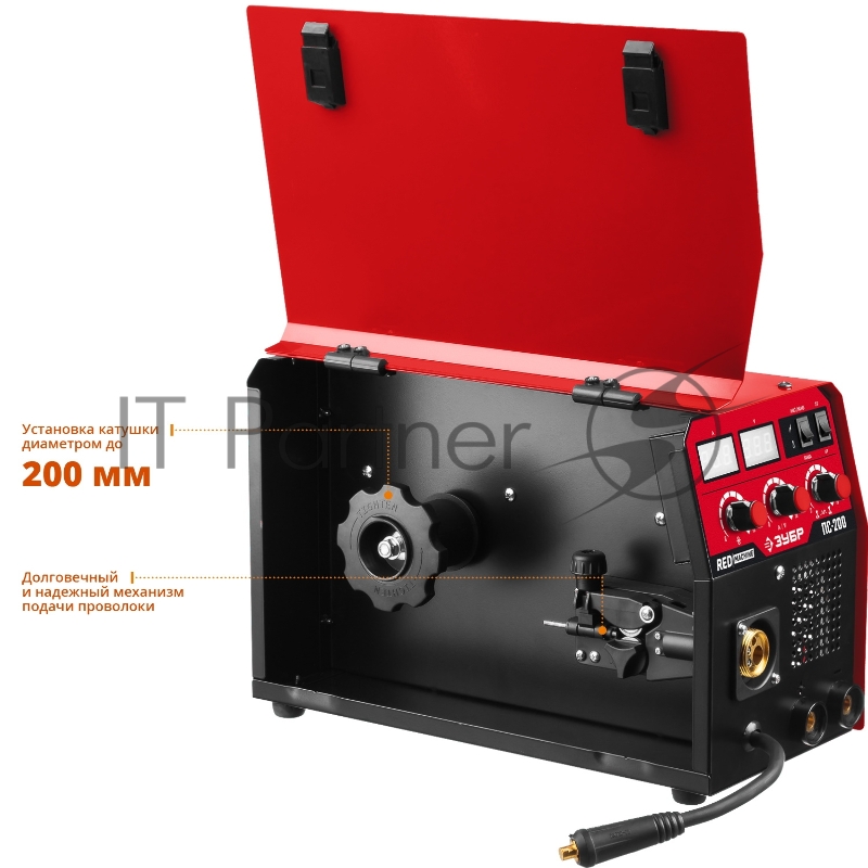 Полуавтомат сварочный ЗУБР ПС-200 инверторный, 200 А, MIG/MAG/MMA, 6400 Вт, 220 В, 1.6-5 мм