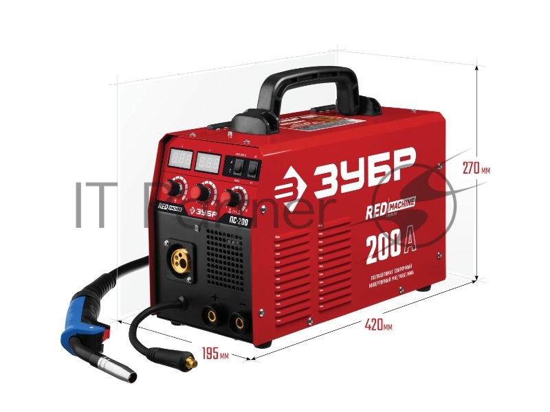 Полуавтомат сварочный ЗУБР ПС-200 инверторный, 200 А, MIG/MAG/MMA, 6400 Вт, 220 В, 1.6-5 мм