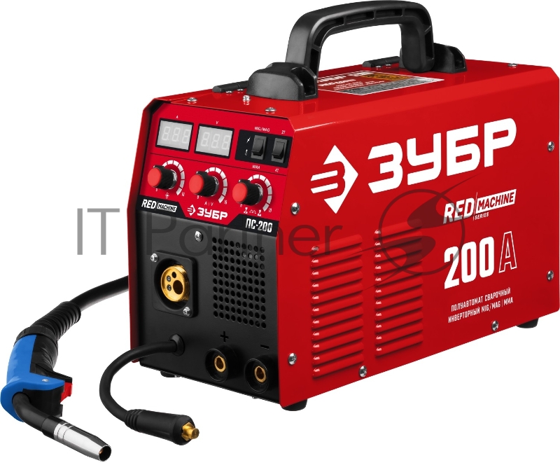 Полуавтомат сварочный ЗУБР ПС-200 инверторный, 200 А, MIG/MAG/MMA, 6400 Вт, 220 В, 1.6-5 мм