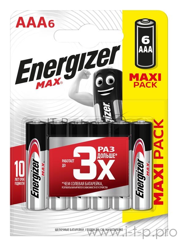 Батарейка ENERGIZER 6шт MAX E92/AAA BP6