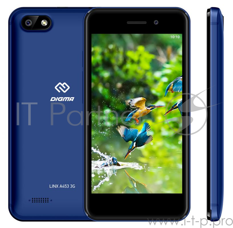 Смартфон Digma Linx A453 3G 8Gb 1Gb синий моноблок 3G 2Sim 4.5 480x854 Android 7.0 5Mpix WiFi GPS GSM900/1800 GSM1900 TouchSc MP3 FM microSD max32Gb