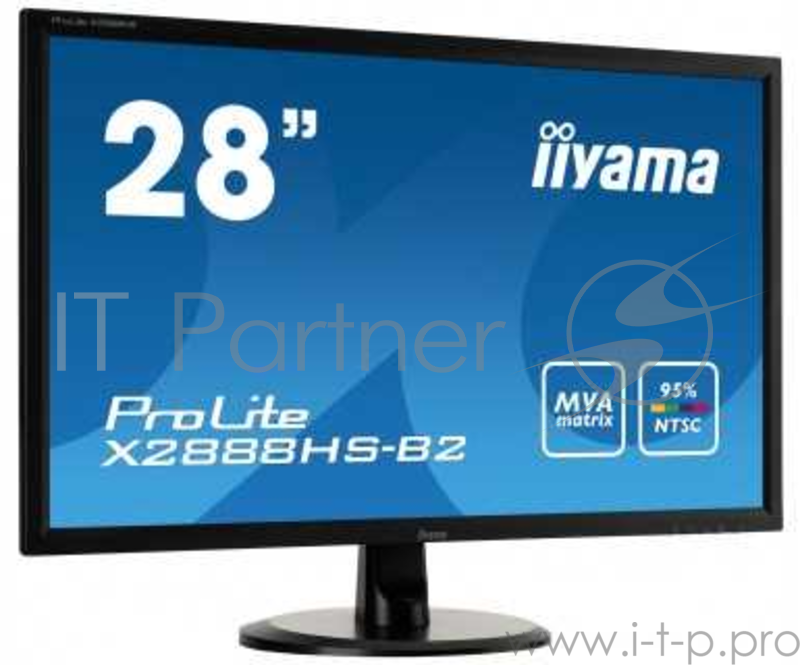 Монитор жидкокристаллический Iiyama LCD 28 16:9 1920х1080 MVA, nonGLARE, nonTOUCH, 300cd/m2, H178°/V178°, 3000:1, 12М:1, 16,7M Color, 5ms, VGA, DVI, HDMI, DP, Tilt, Speakers, MHL, 3Y, Black