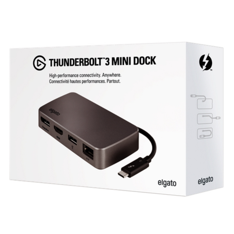 Elgato Thunderbolt™ 3 Mini Dock station, DisplayPort, HDMI, Gigabit Ethernet, 1xUSB Type-A 3.0, RTL (10DAB9901)