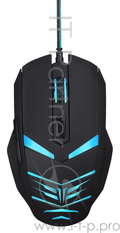 Мышь Oklick 745G LEGACY черный/голубой оптическая (2400dpi) USB игровая (6but)