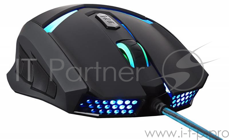 Мышь Oklick 745G LEGACY черный/голубой оптическая (2400dpi) USB игровая (6but)