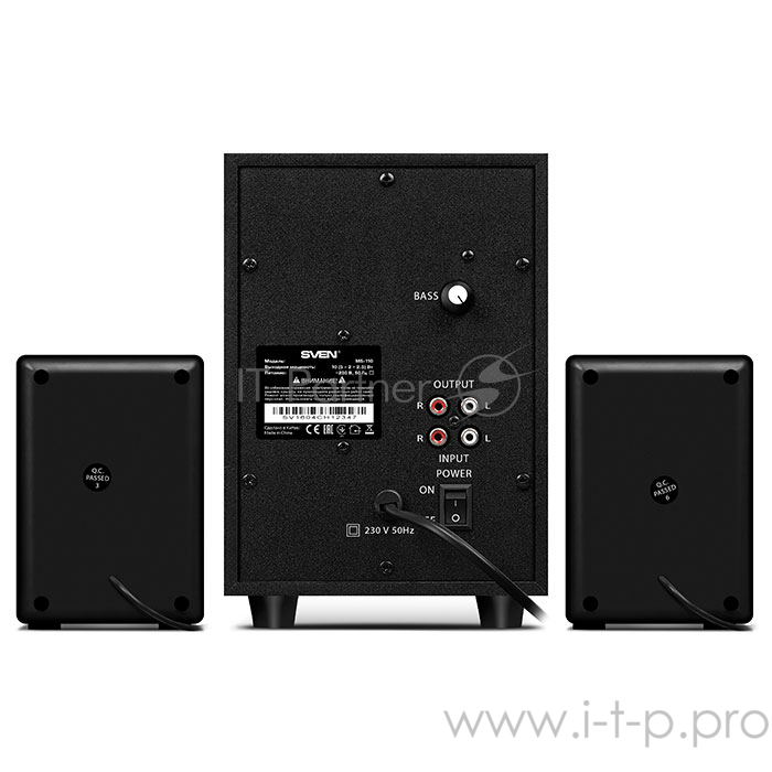 Колонки SVEN MS-110 черный {Воспроизведение музыки с USB flash и SD card памяти}