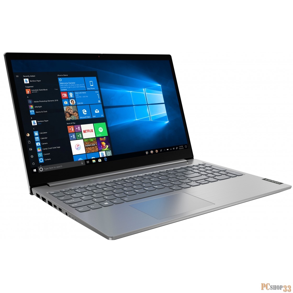 Ноутбук Lenovo Thinkbook 15-IIL Core i3 1005G1/8Gb/SSD128Gb/Intel UHD Graphics/15.6/IPS/FHD (1920x1080)/Free DOS/grey/WiFi/BT/Cam