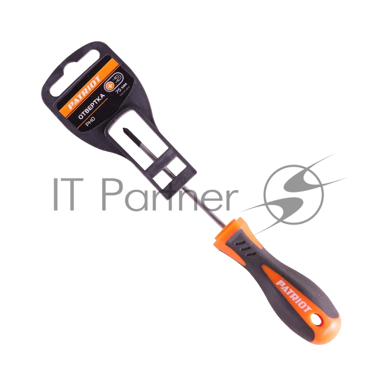 Отвертка Patriot PH0x75, CR-V,магнитная, 2-х компонентная рукоятка