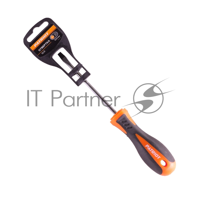 Отвертка Patriot SL5x100, CR-V,магнитная, 2-х компонентная рукоятка