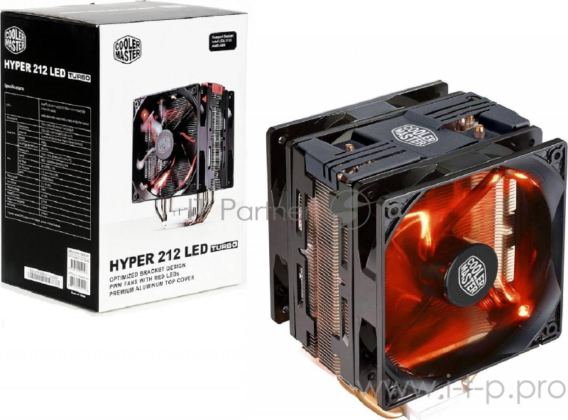 Вентилятор Cooler Master Hyper 212 Turbo Black LED, 600 - 1600 RPM, 150W, Full Socket Support RR-212TK-16PR-R1