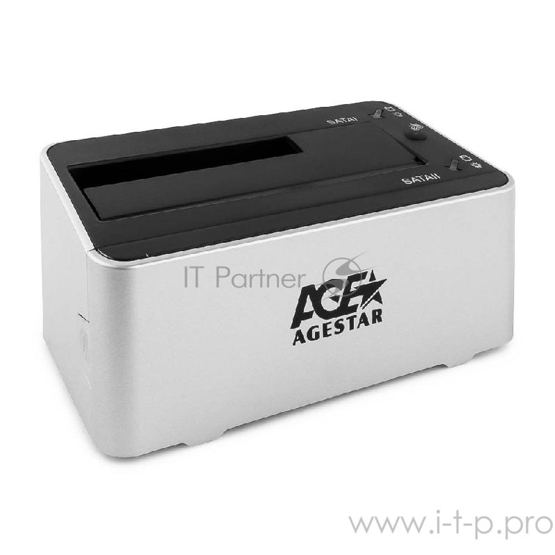 USB 3.0 Докстанция 2x2.5/3.5 SATA HDD/SSD AgeStar 3UBT3-6G, пластик, черный, UASP, Clone