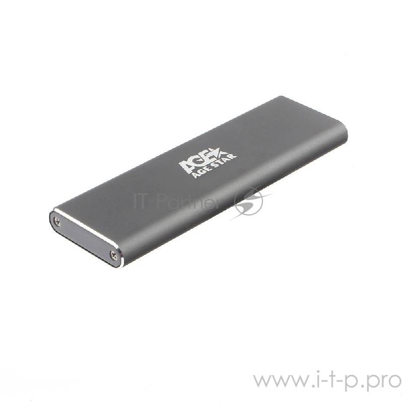 Внешний корпус USB 3.0 M.2 NGFF (B-key) AgeStar 3UBNF1 (GRAY), алюминий, серый