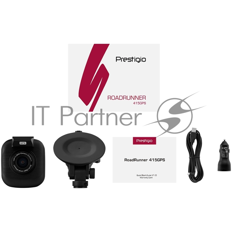 Видеорегистратор Prestigio RoadRunner 415GPS, 2.0 LCD (960x240) display, FHD 1920x1080@30fps, HD 1280x720@30fps, GP5168 processor, 2 MP CMOS GC2023 image sensor, 2 MP camera, 140° View Angle, GPS, POI database, Motion Detection, G-sensor, Cyclic Reco