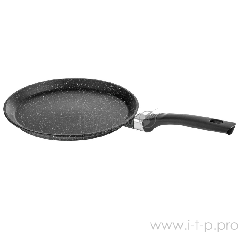 Сковорода блинная Великие Реки Жар-24КБ литая, классическая каменная черная 24см