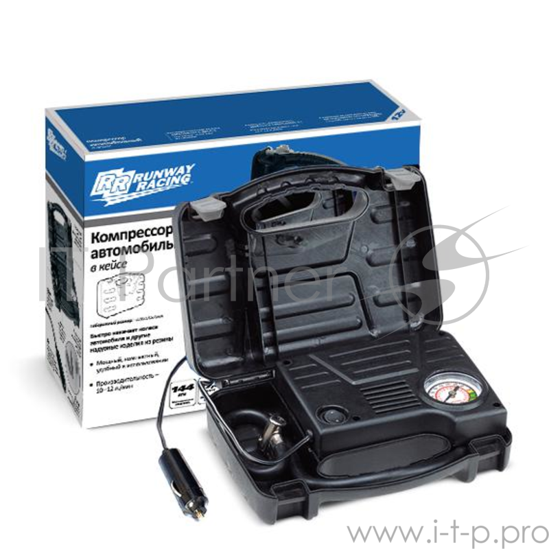 Компрессор RUNWAY RACING RR047 автомобильный в кейсе 12в