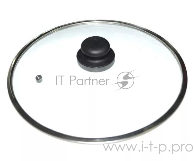 Крышка ТИМА стеклянная с ручкой метал/обод 24 см низ.