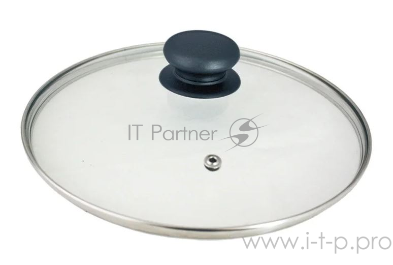 Крышка ТИМА стеклянная с ручкой метал/обод 24 см низ.