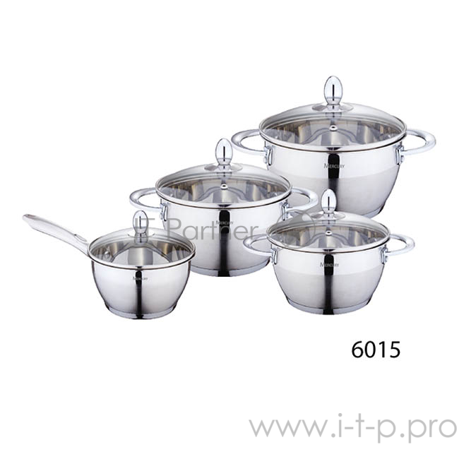 Набор посуды Mercury MC-6015 (2) 8 предметов 4,9/2,9/2,1/1,5 л 24/20/18/16 см