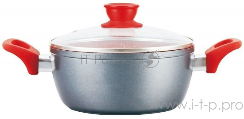 Кастрюля Mercury MC-6231 (6) с антипригарным покрытием non-stick под мрамор 4,6 л