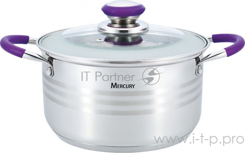 Кастрюля Mercury MC-6313 (6) с крышкой 4,7 л 22 см