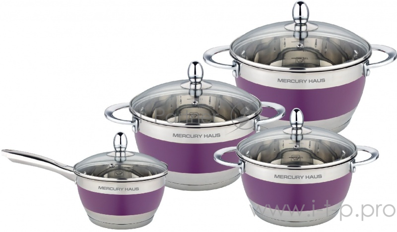 Набор посуды MercuryHaus MC-7016 (2) 8 предметов 4,9/2,9/2,1/1,5 л 24/20/18/16 см