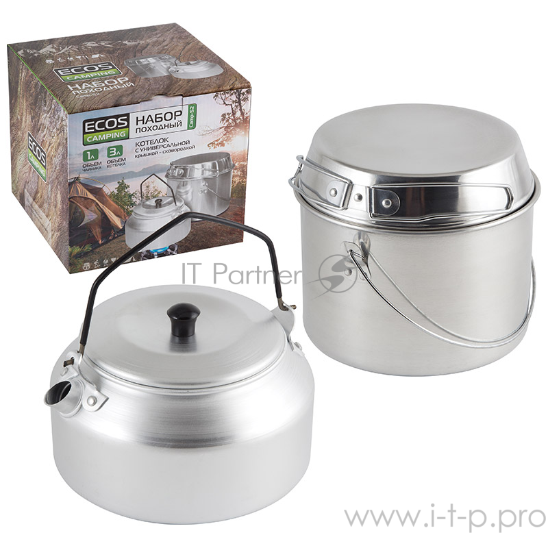 Ecos Набор походный (котелок 3л чайник 1л) Camp-S2