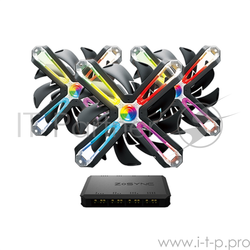 Вентилятор ZALMAN ZM-SF120A3 ARGB (3x120мм, 29dB, 800-1500rpm, 4pin, подсветка) RTL