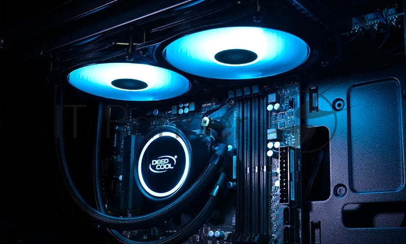 Комплект водяного охлаждения DEEPCOOL GAMMAXX L240 RGB V2 (универсальный, 240W, 18-30 dB, 500-1800 rpm, 2x120мм, (3+4) p