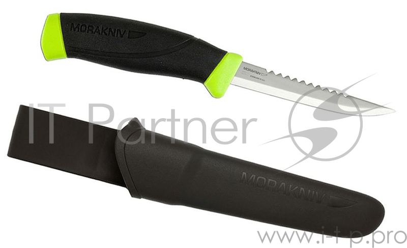 Нож Mora Fishing Comfort Scaler 098 (12208) стальной разделочный для рыбы лезв.98мм прямая заточка салатовый/черный