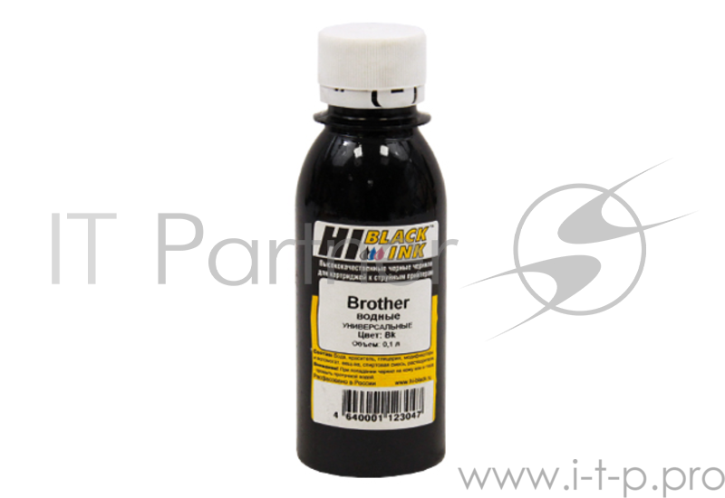 Чернила Brother водные унив (Hi-Black), 0.1л, black