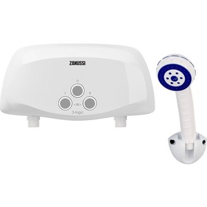 Водонагреватель проточный Zanussi 3-logic 3,5 S (душ) Модели: 3-logic 3,5/5,5/6,5 кВт. Гидравлическая система управления. Медный нагревательный элемент. 3 режима мощности нагрева. Индикация режимов работы. Датчик защиты от перегрева и датчик протока.