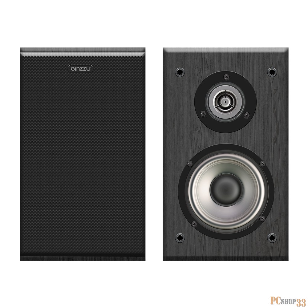 Колонки Ginzzu GM-312 2.0, 2x25W/BT/USB/SD/AUX/ДУ
