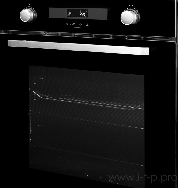 Встраиваемые электрические духовки 60 см Weissgauff электрический, 595 х 565 х 595 мм, 72 л, паровая очистка, черный