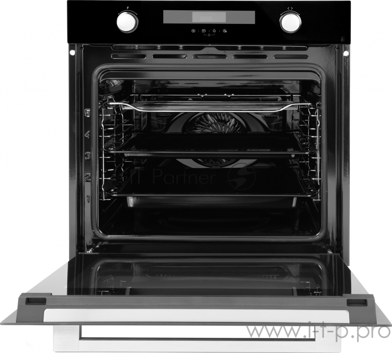 Встраиваемые электрические духовки 60 см Weissgauff электрический, 595 х 565 х 595 мм, 72 л, паровая очистка, черный