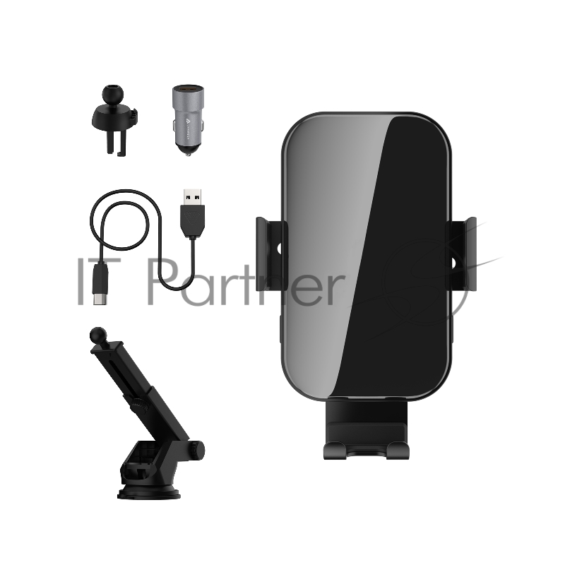 Автомобильный держатель для телефона с функцией беспроводной зарядки Lyambda LNT6-BK