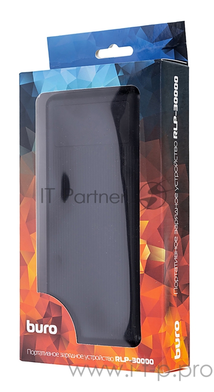 Мобильный аккумулятор Buro RLP-30000 Li-Pol 30000mAh 2A черный 2xUSB