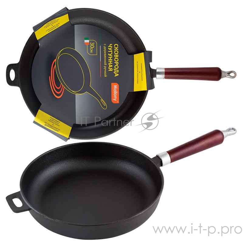 Сковорода чугунная MALLONY CIF30-W, чугун, диаметр 30 см (в уп. 4 шт)