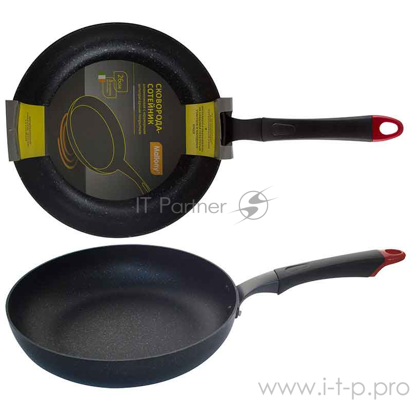 Сковорода-сотейник, алюм. с антиприг мраморным покр, MSP-26, диам - 26 см, штамповка, индукц дно