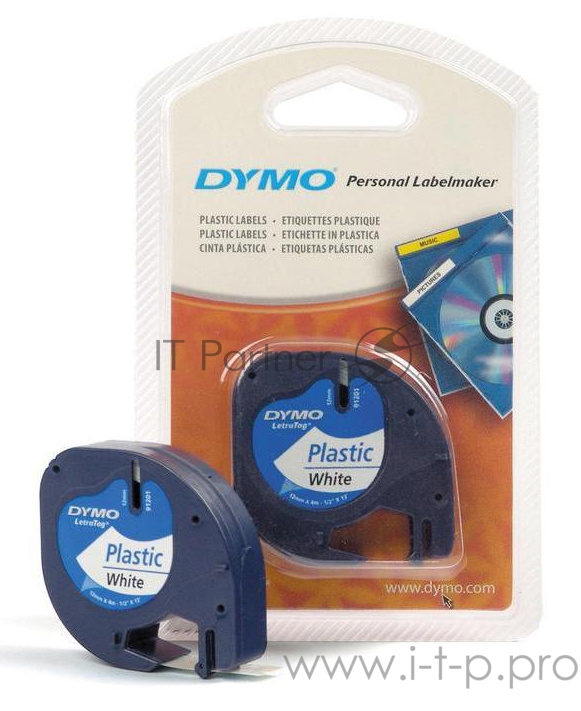 Расходные материалы Лента для LetraTag 12мм х4 м, пластиковая, белая, 1 шт в блистере S0721610