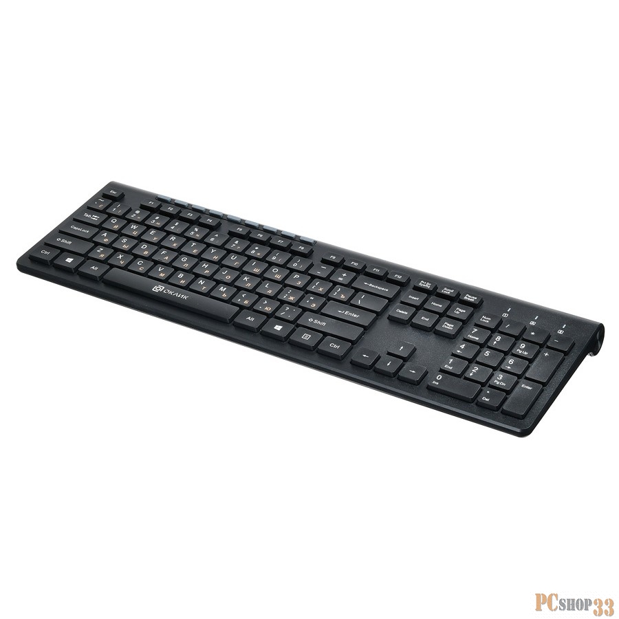 Клавиатура Oklick 480M черный/черный USB slim Multimedia