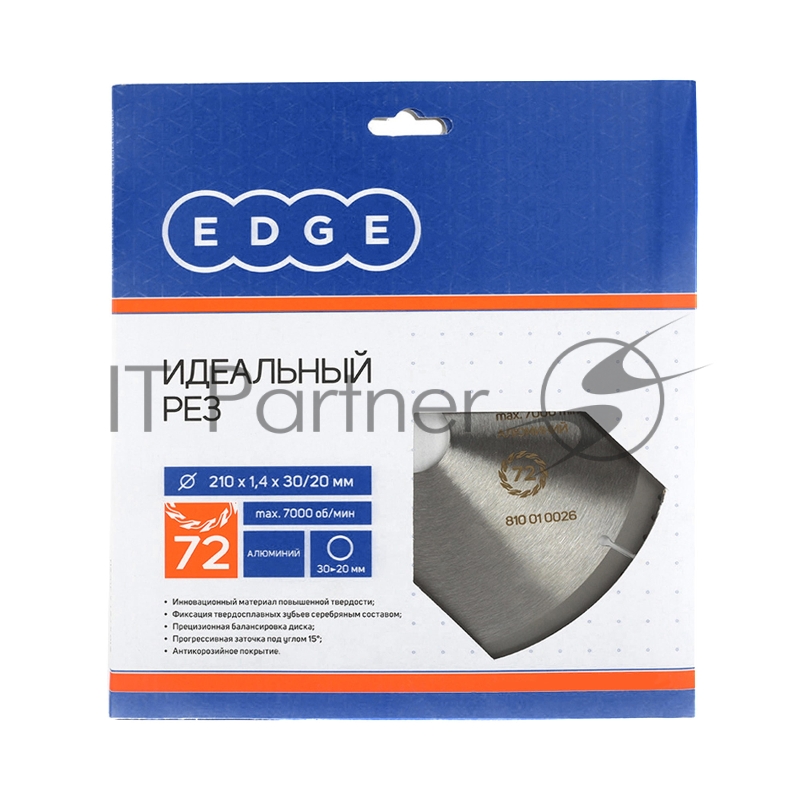 Диск EDGE by PATRIOT пильный по алюминию 210x72x30/20