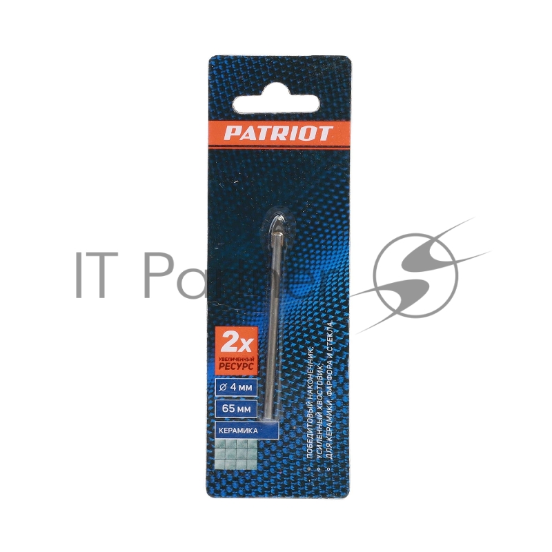 Сверло EDGE by PATRIOT по керамике 4х65 мм, 1шт в блистере