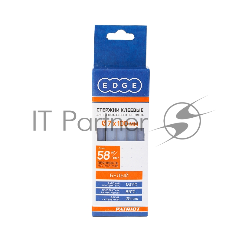 Стержни клеевые EDGE by PATRIOT 7*100мм белые, упаковка 10шт