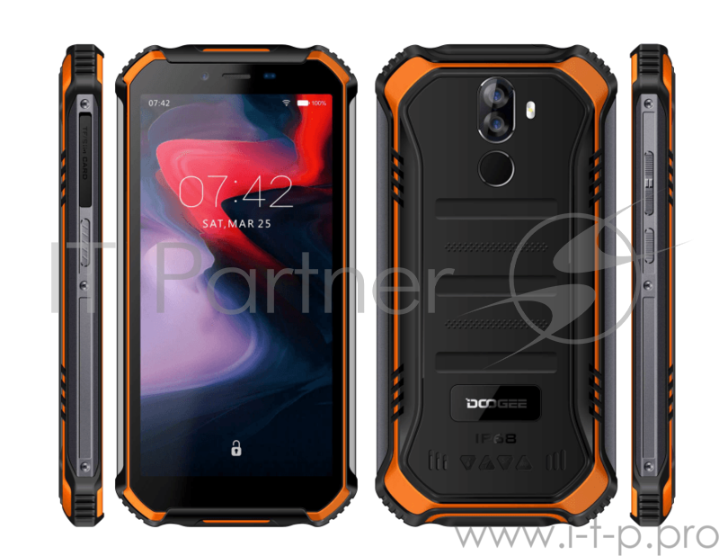 Смартфон Doogee Doogee S40 LITE Fire Orange, 5.5 480 x 960, 1.3GHz, 4 Core, 2GB RAM, 16GB, up to 128GB flash, 8 МП+5 МП/5Mpix, 2 Sim, 2G, 3G, BT, Wi-Fi, GPS, Micro-USB, 4650 мА·ч, Android 9.0, 238 г, 158,2 ммx79,3 ммx14,1 мм